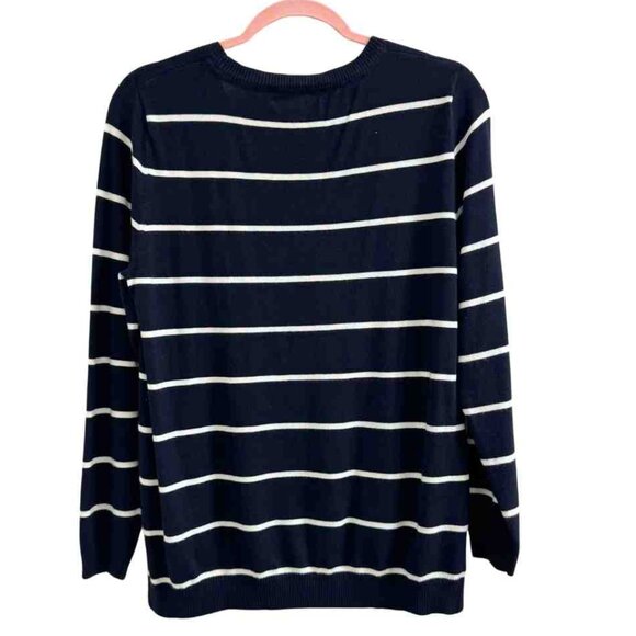 Hawthorne Deep Navy Blue Striped Sweater, Sz XLP - Picture 2 of 2